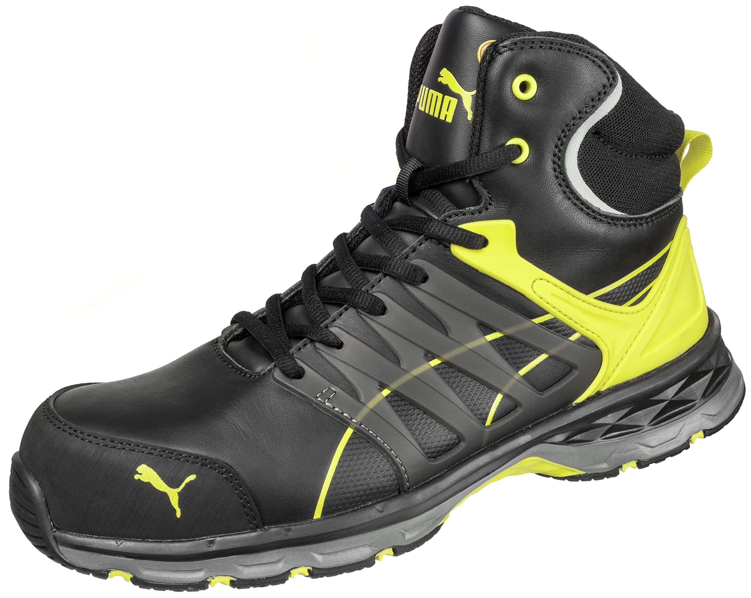 Puma Baskets de sécurité Hautes Velocity 2.0 Yellow Mid S3 ESD HRO SRC
