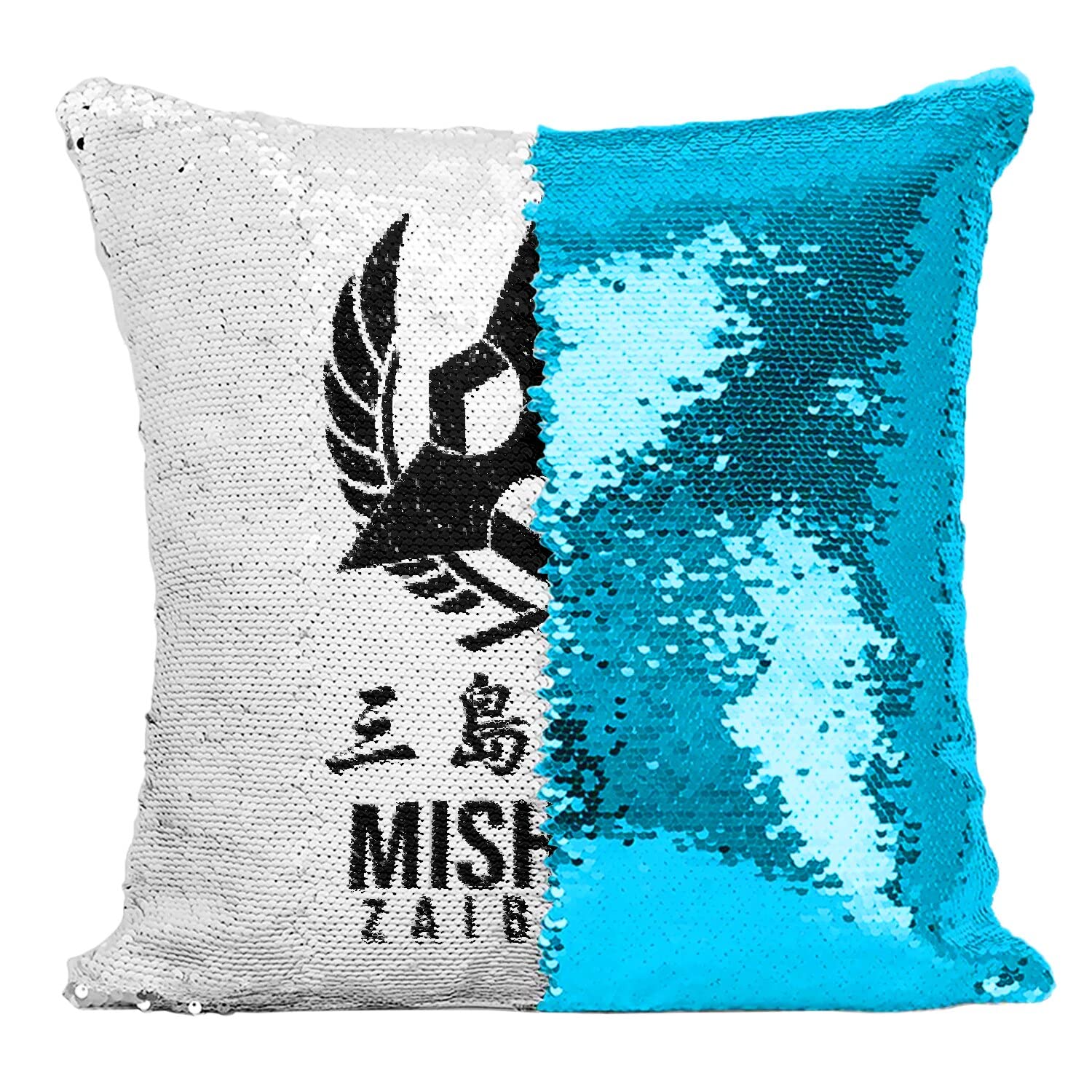 Coussin Sequin Turquoise Mishima Zaibatsu pour Fan de Jeux Vidéo de Combat