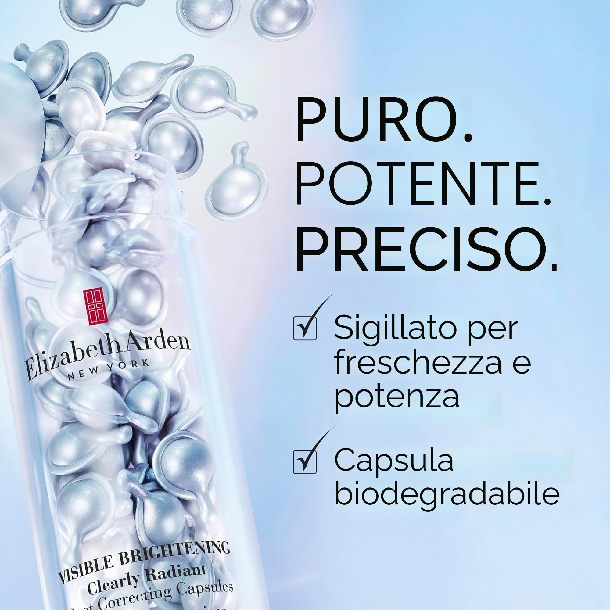 Elizabeth Arden, Visible Brightening Capsule correttive antimacchia Booster di Illuminazione, Serum viso, Skincare anti macchie marroni, Liscia la carnagione
