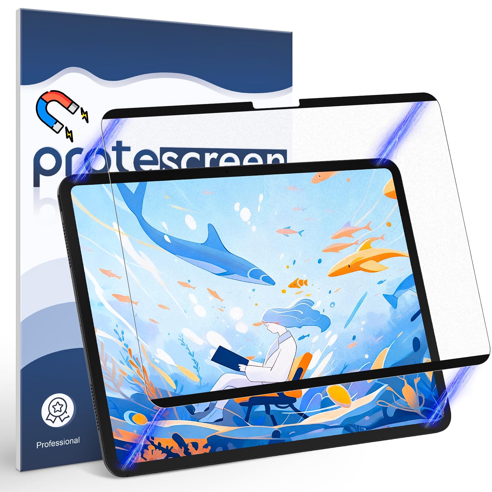 Pellicola magnetica effetto carta per iPad Air 13 M4/M3/M2 (2026-2024), pellicola protettiva opaca in PET antiriflesso/anti-impronte, scrive e disegna perfettamente