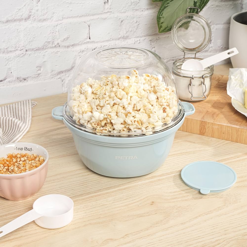 Machine à Popcorn à Air Chaud Petra - Sans Huile, 1200W - Prêt En 3 Min - Sans BPA - Design Rétro Vert