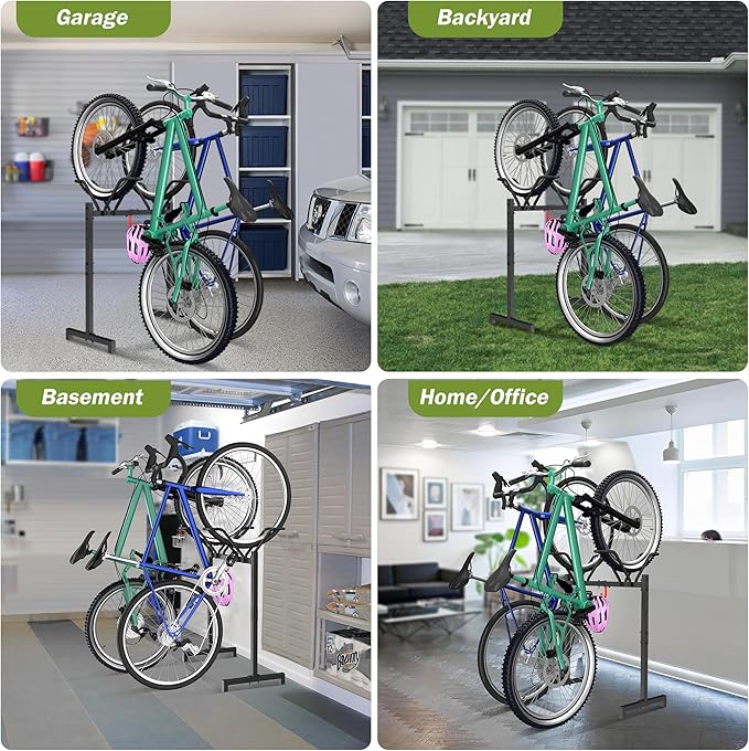 Soporte para bicicletas Sttoraboks para 2 bicicletas, ajustable, metal miniatura 7