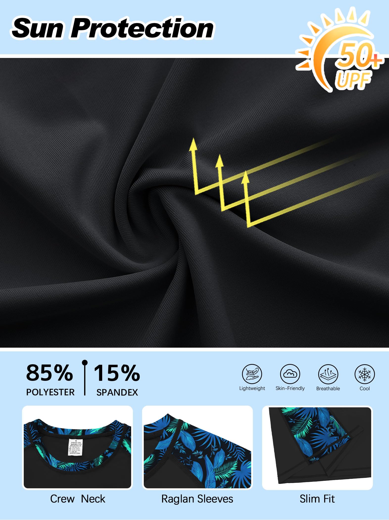 ANGEL CITIZ Rash Guard Femme Anti UPF 50 + T-Shirt de Plage Respirant Manches Courtes, Séchage Rapide Protection Solaire pour Surf Natation et Voyage