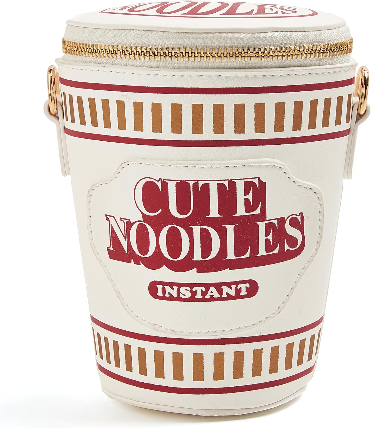 Cute Noodles Instant Cup Shape Crossbody Bag for Women, Novelty Purse with Adjustable Strap Fun Handbag