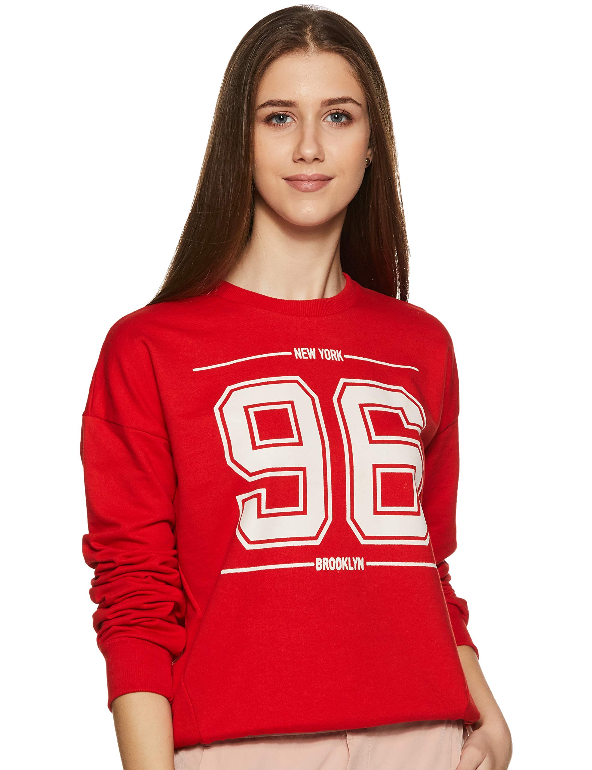 Women Cotton Blend Round Neck Regular Fit Sweatshirt (Pullover)