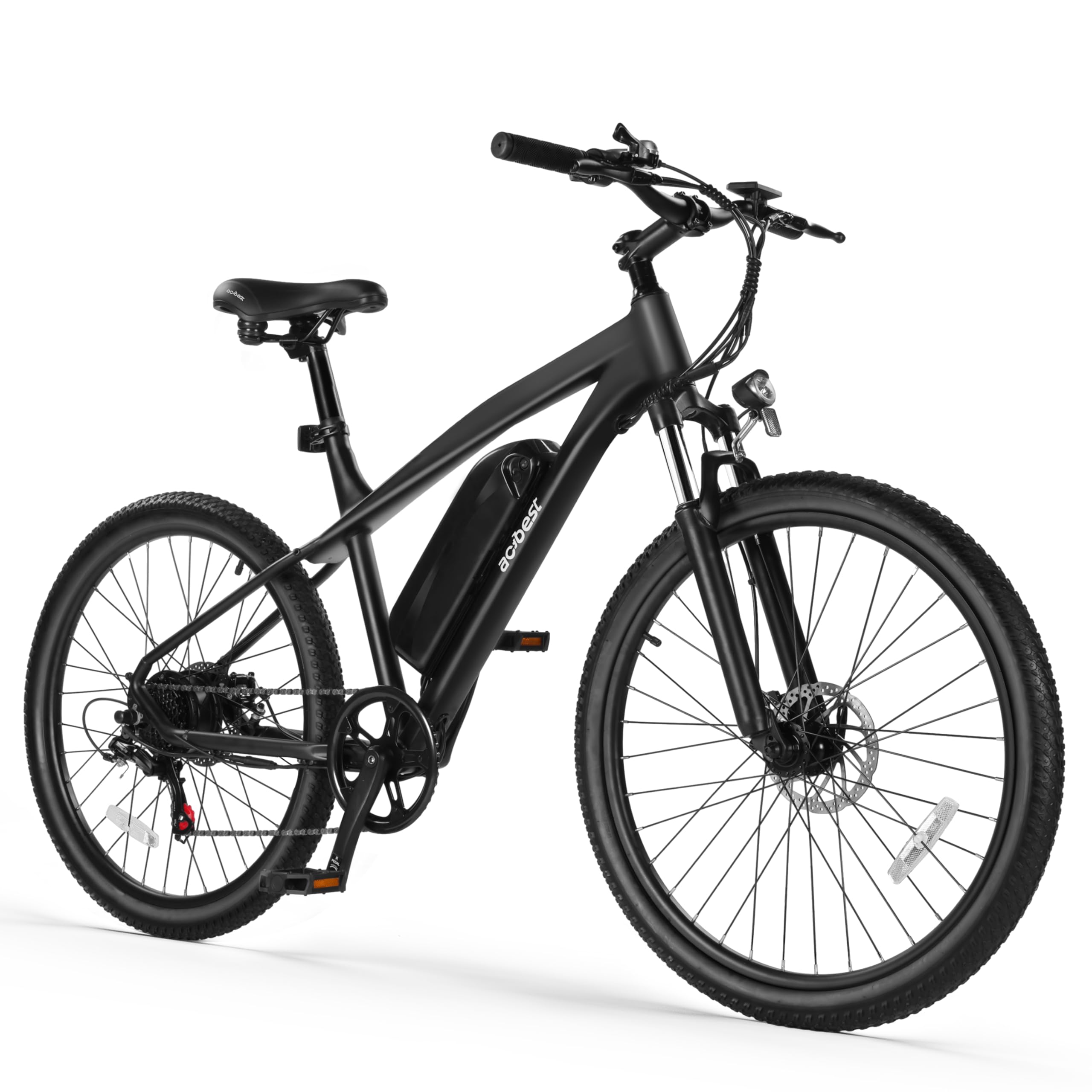 ACTBEST Race Electric Bike for Adults Ebike,PEAK 750W Brushless Motor,Removable Battery,Commuting Electric Mountain Bike,Up to 22MPH 7-Speed Electric Bicycle with Fork Suspension,26B, Black