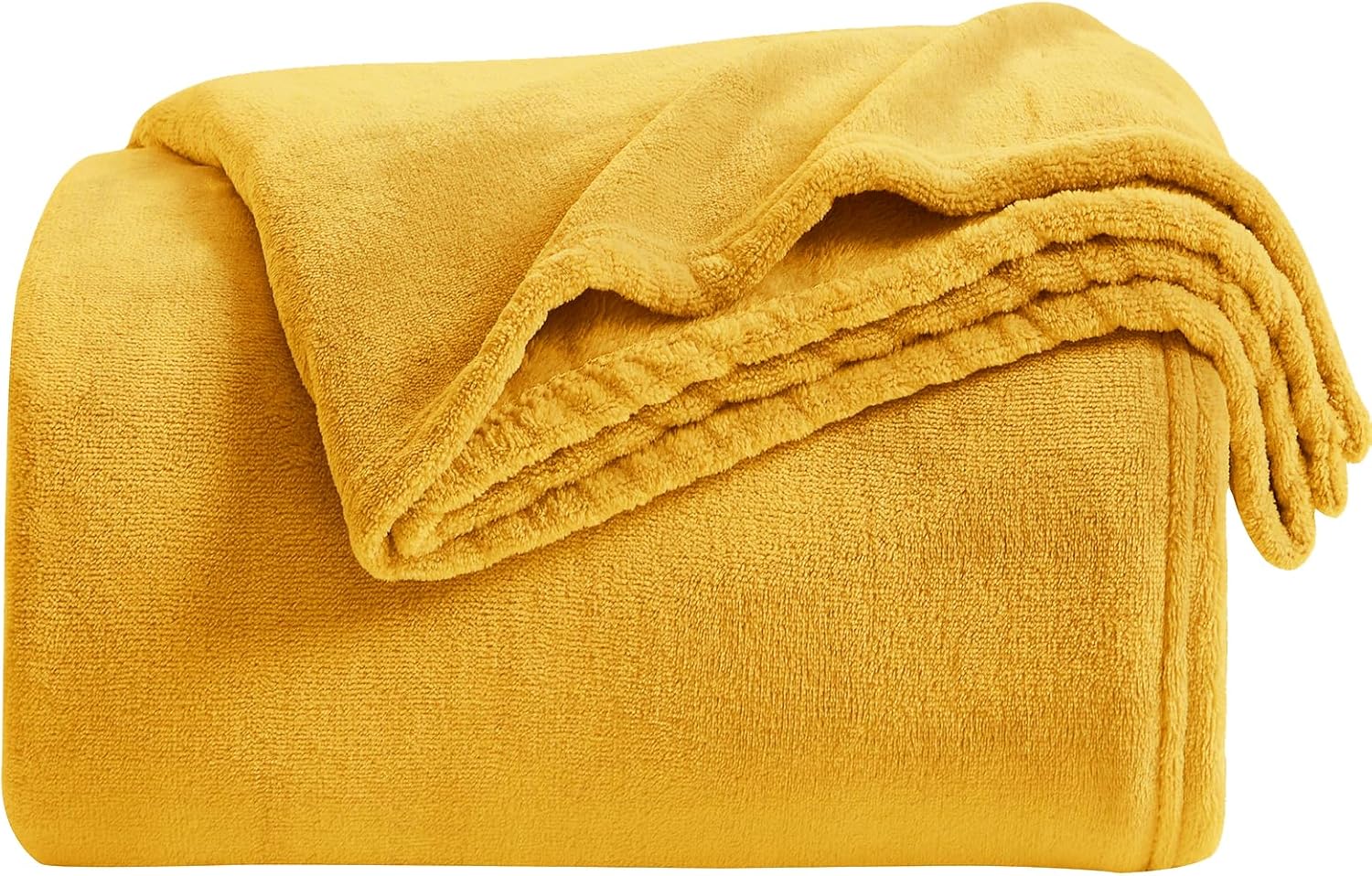 KMUSET Fleece Blanket Honey Yellow Lightweight Super Soft Cozy Fuzzy Bed Blankets Microfiber Factory Shop - Image 2