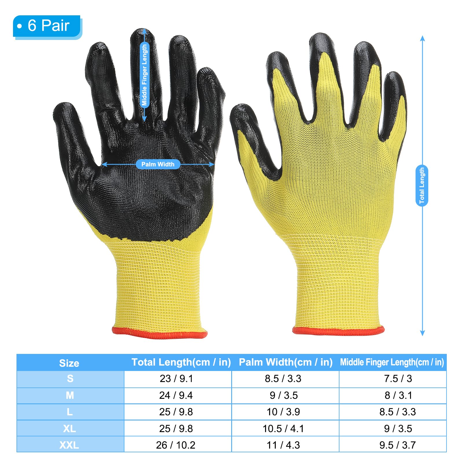 PATIKIL Safety Work Gloves Nitrile Coated - Image 2