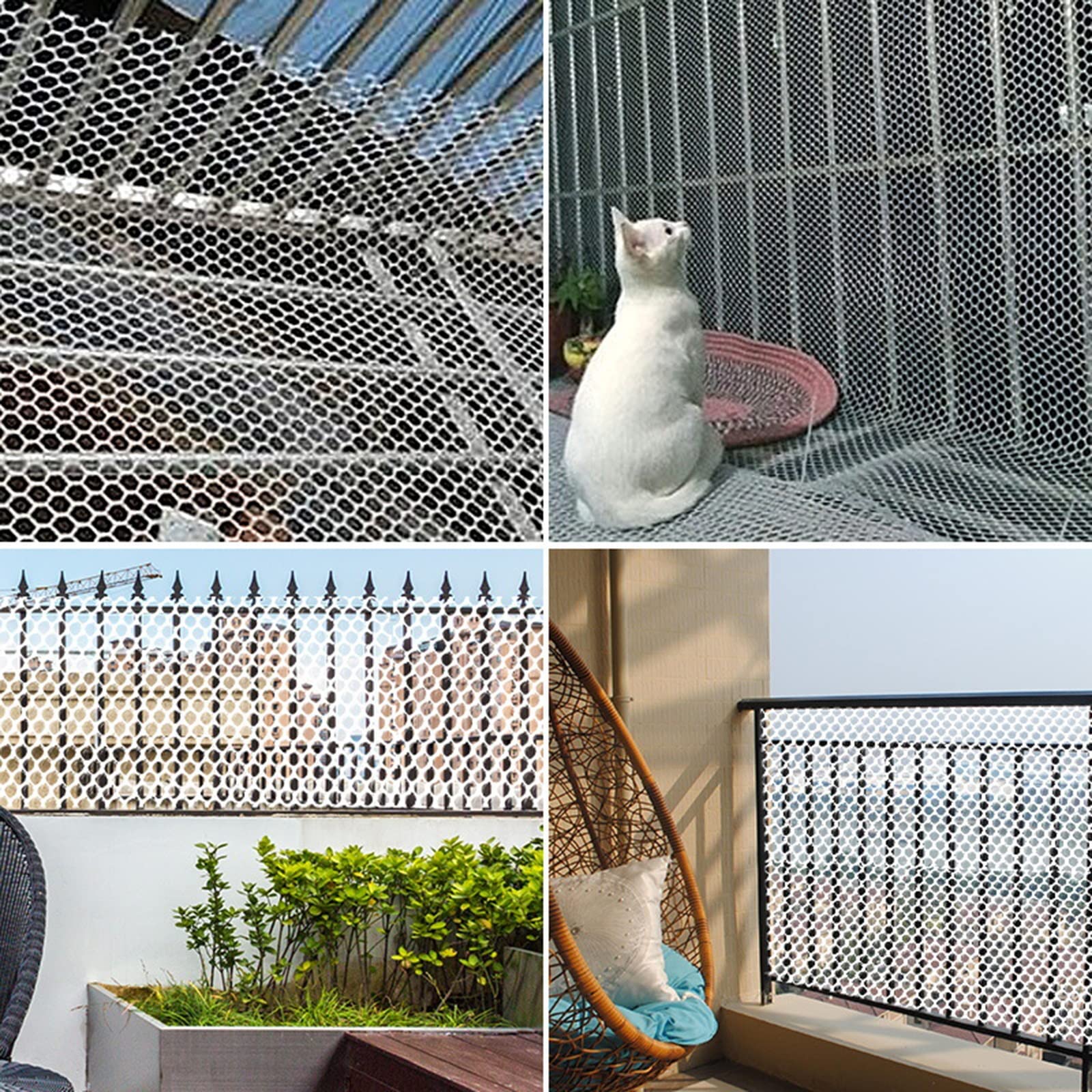 Schutznetz Balkon zum Kinder Katzen Schutznetz Aus Kunststoff, Fallschutz Sicherheitsnetz, Wiederverwendbar Balkonschutz Feinmaschig Geflügelzucht Netz Mit Festem Kabelbinder ( Color : Mesh 1.8cm , Gr