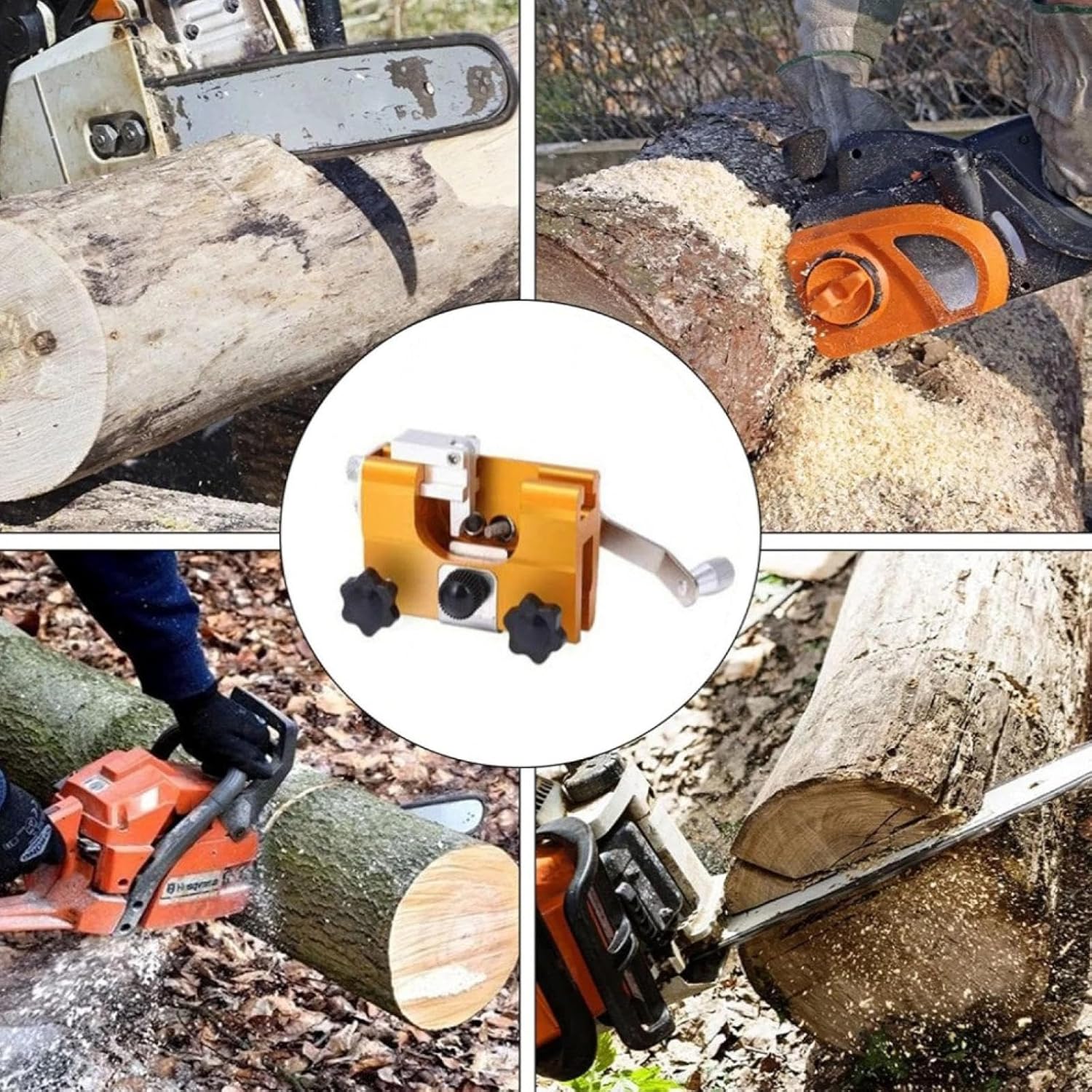 Chain Saw Sharpening Jig Kit Chainsaw Sharpener Tool Shapener Attachment for Chainsaw Blade Fast Chain Saw Sharpener Accessories Suitable for All Kinds of Chain Saws