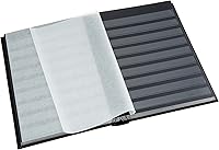 Vista 4 de LIGHTHOUSE - Libro de libros de tapa dura "BASIC" para sellos, 64 páginas de cartulina negra A4 con tiras transparentes y bisagras de lino dobles