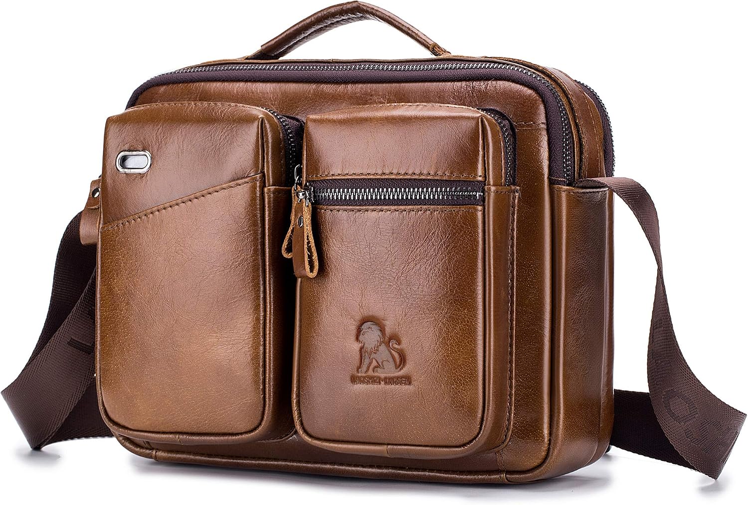 Men's Shoulder Bag, Handbag Leather Laptop Bag School Bag Vintage Crossbody Messenger Bag