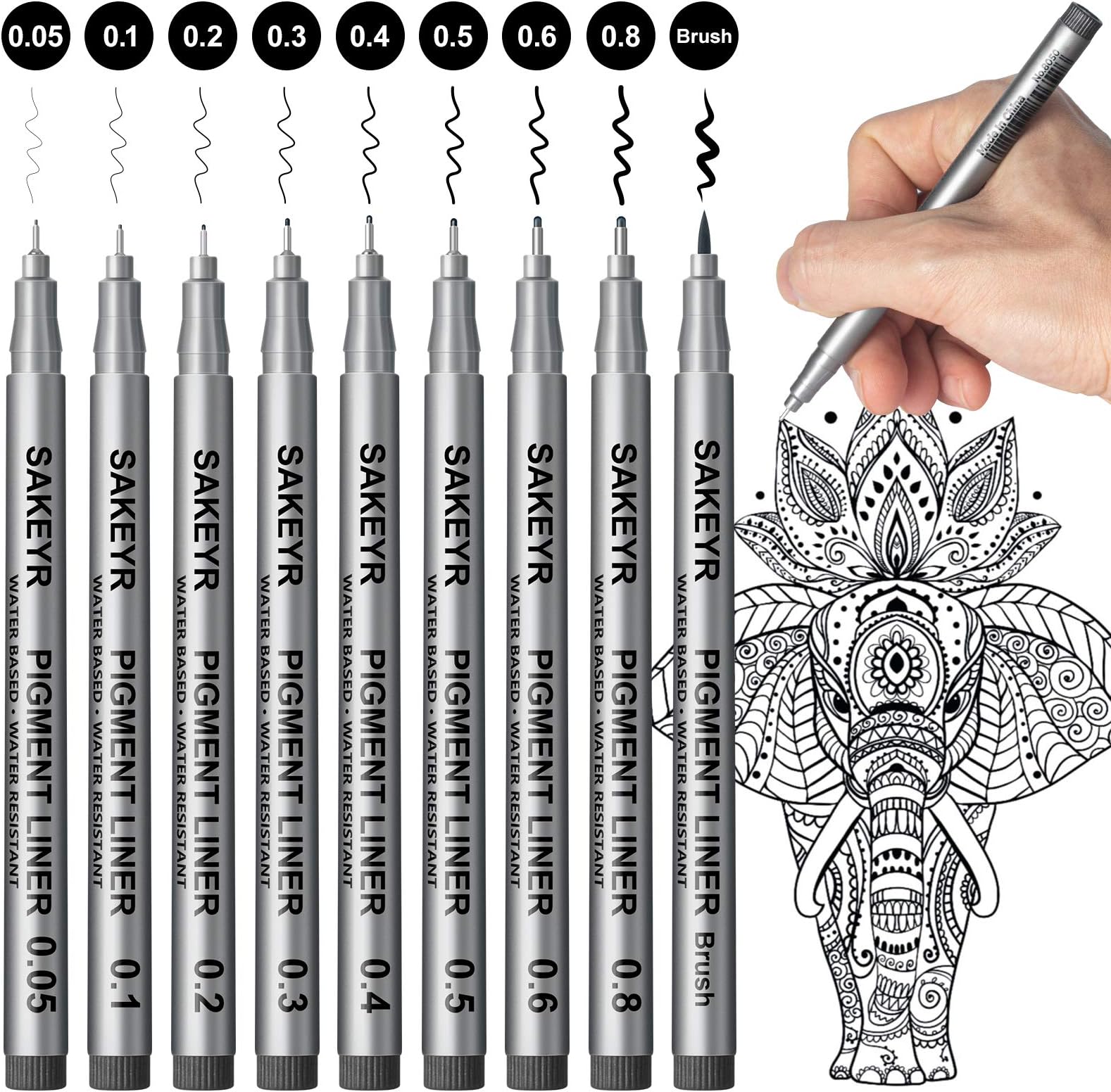 Black Fineliner Ink Pens, Waterproof Sketching Drawing Pens for Documents Comic Artist Illustration Fine Tip Art Pens for Bullet Journaling Kids School Supplies