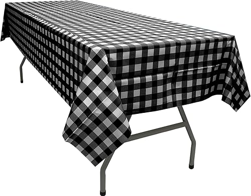 Vista 43 de PARTY ULYJA Paquete de 2 manteles de plástico redondos de 84 pulgadas, desechables, color rosa neón, resistentes para comedor, cumpleaños, boda, E01