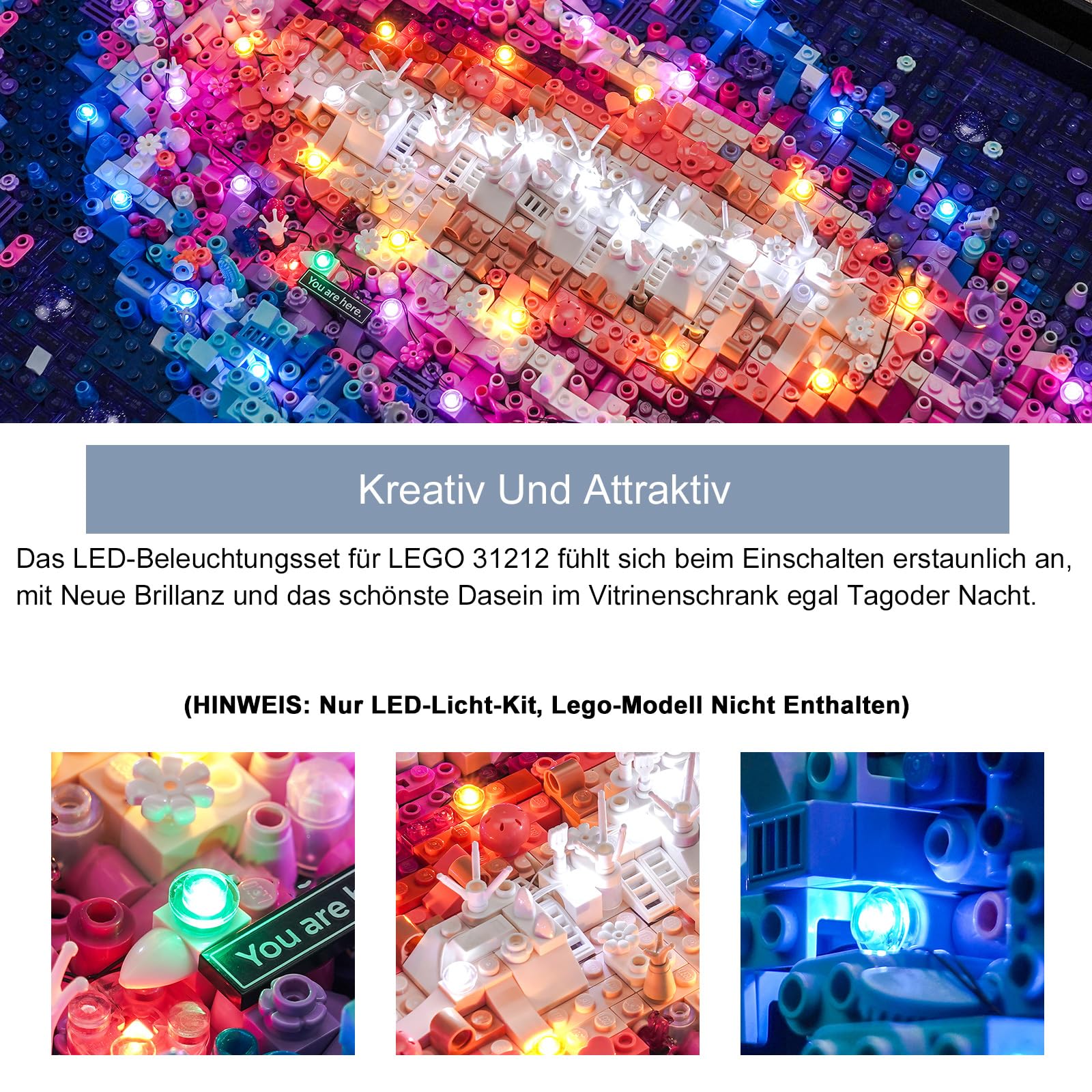 BrickBling - Set di luci a LED per Lego 31212 La Via Lattea (No Lego), set di luci decorative per Lego La Via Lattea giocattoli creativi, versione standard