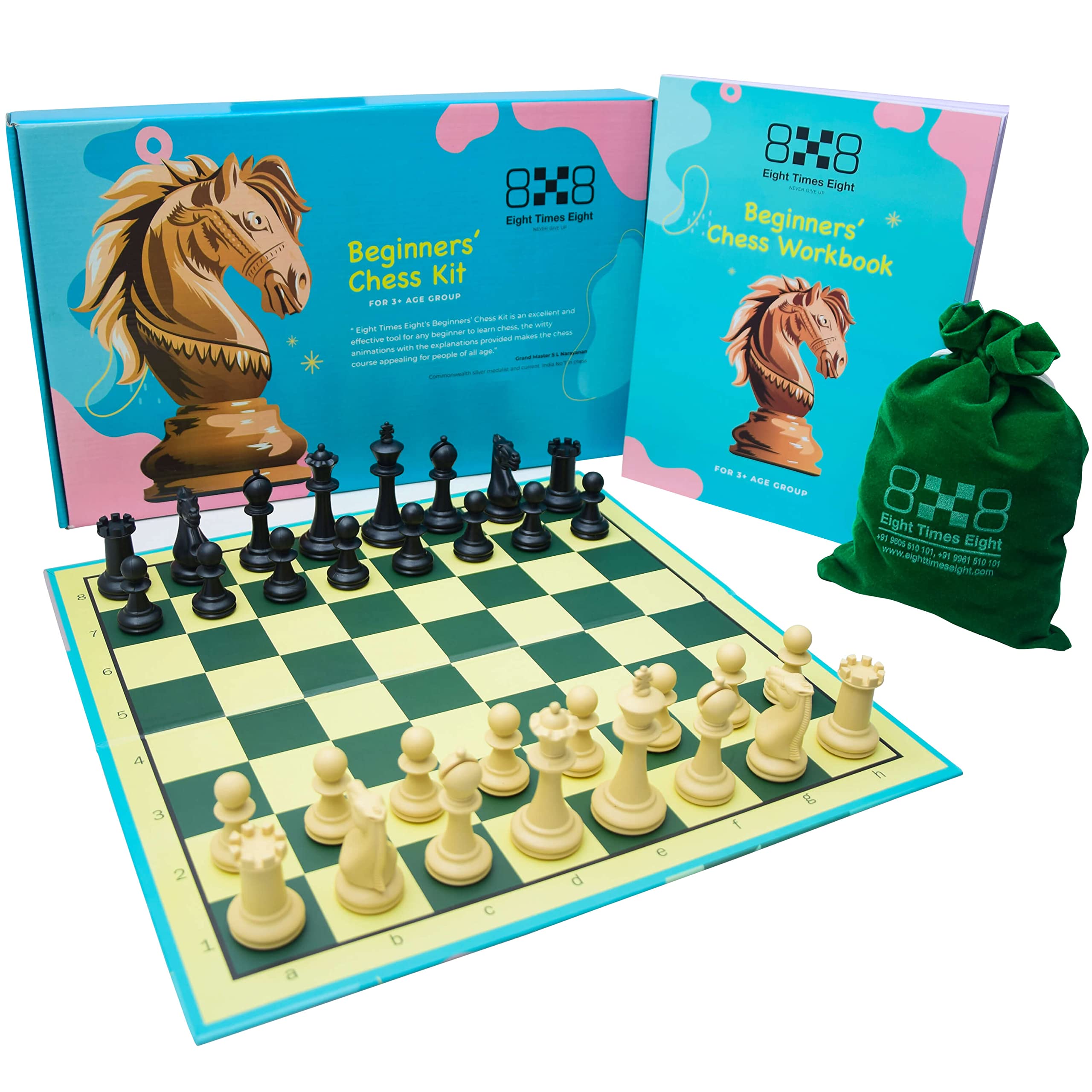Buy Eight Times Eight Beginners' Chess Kit | Includes Chess Board