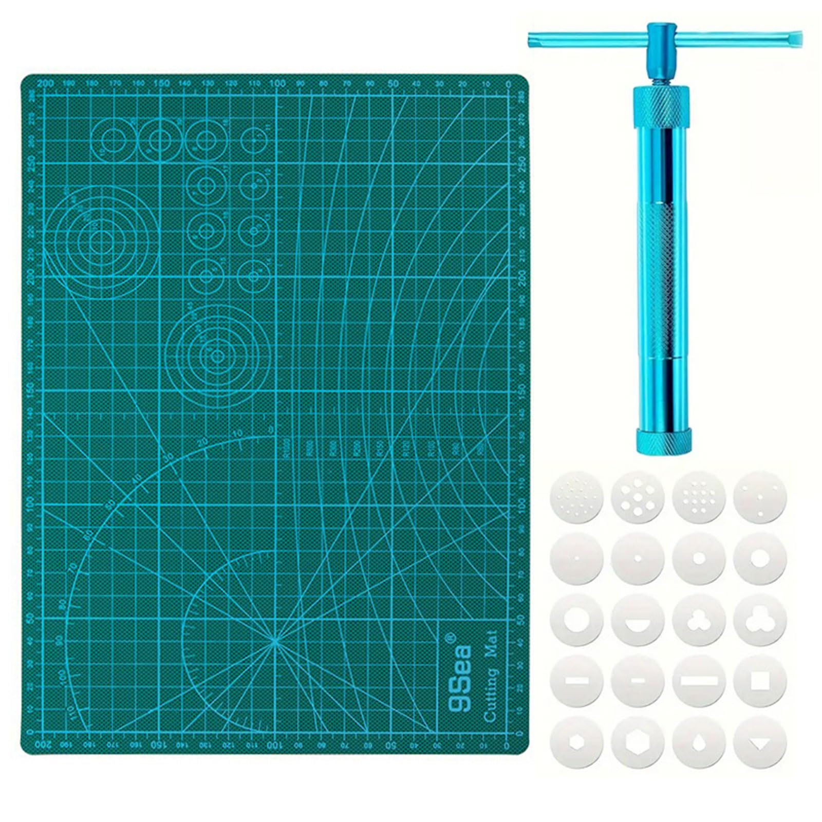 Kalttoy 22 Pieces Clay Extruder Clay Tool Extruder with Extrusion Discs Modeling Tool for Sculpturing