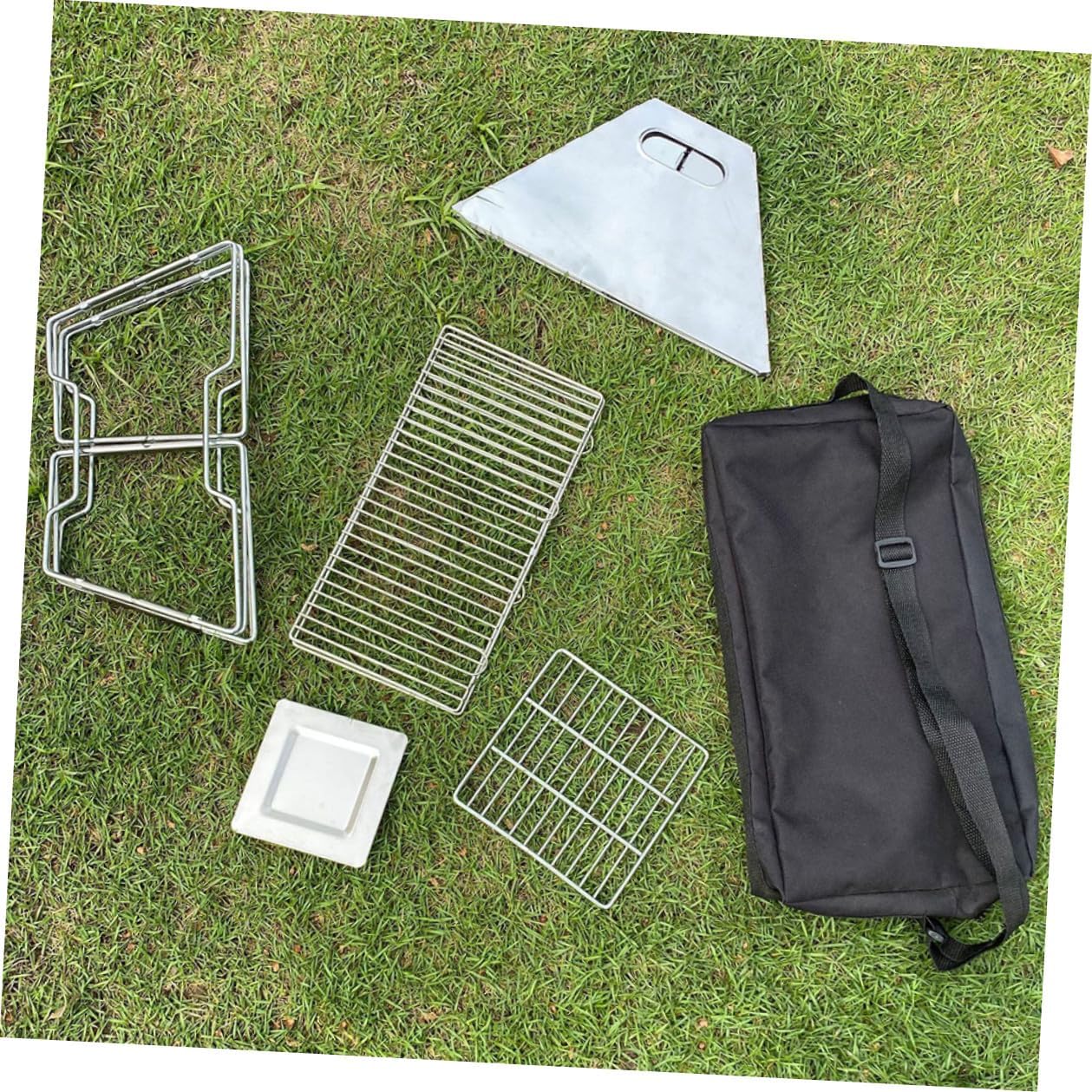 Homoyoyo Portable Camping Grill Professional Barbecue Rack Wear-resistant Folding Barbecue Grill Outdoor Bbq Accessory for Camping and Hiking