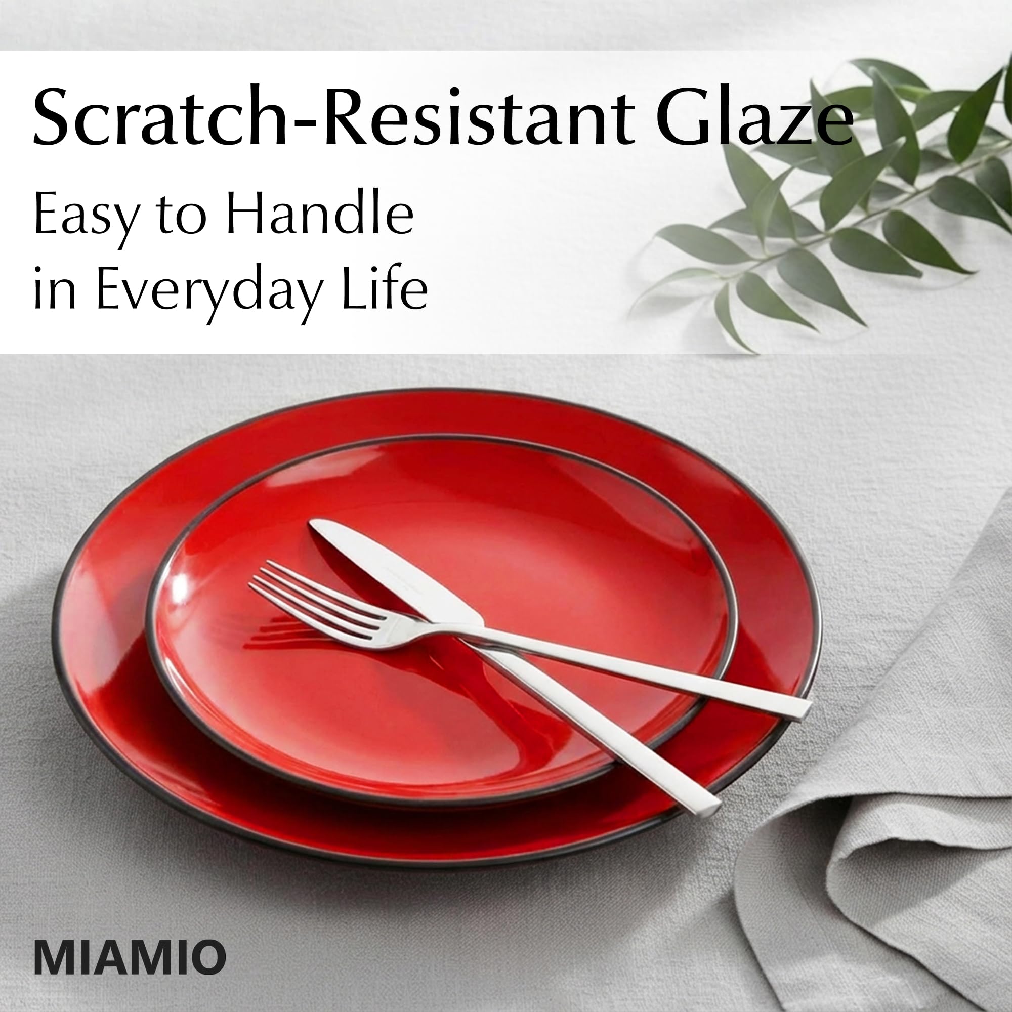 Amazon.com: MIAMIO – Plate Set Ceramic/Dinner Plates Set of 6 - Le