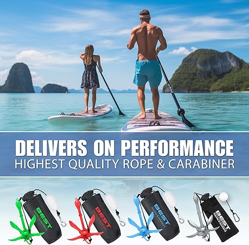 Miniatura 3 de Mejor ancla de barco marino  Kit de anclaje de kayak de 3.5 libras  Sistema de anclaje plegable para tabla de remo SUP, moto acuática, canoa y PWC