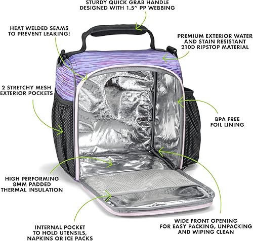 Vista 12 de Fit & Fresh JAXX - Lonchera con contenedor para hombres y mujeres, 5 unidades, kit de preparación de comidas con recipientes incluidos, camuflaje