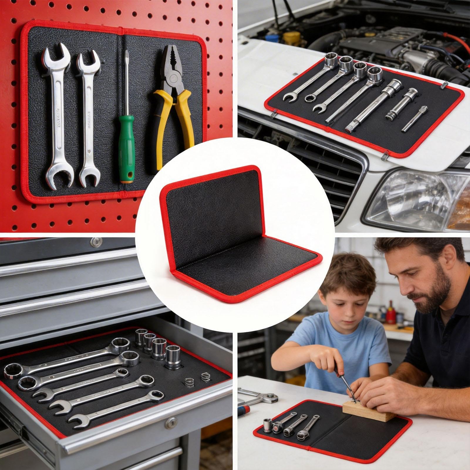 Tappetino Magnetico Per Attrezzi Con Potenti Magneti | Tappetino Magnetico Flessibile Porta Attrezzi per Meccanici Officine Lavoro Auto Riparazione Elettronica Garage Casa