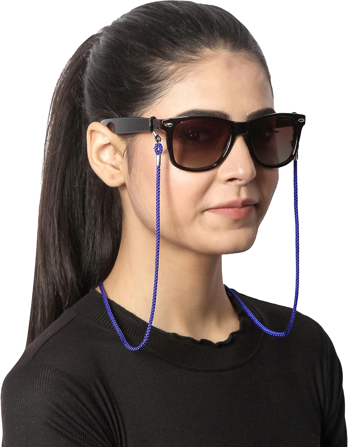 VIVID vision Unisex Adult Fabric Eyeglass Holder Strap Cord, New Chain Adjust on Sunglasses, Anti-slip Retainer Lanyard String Eyewear Frame, CH-154, Blue