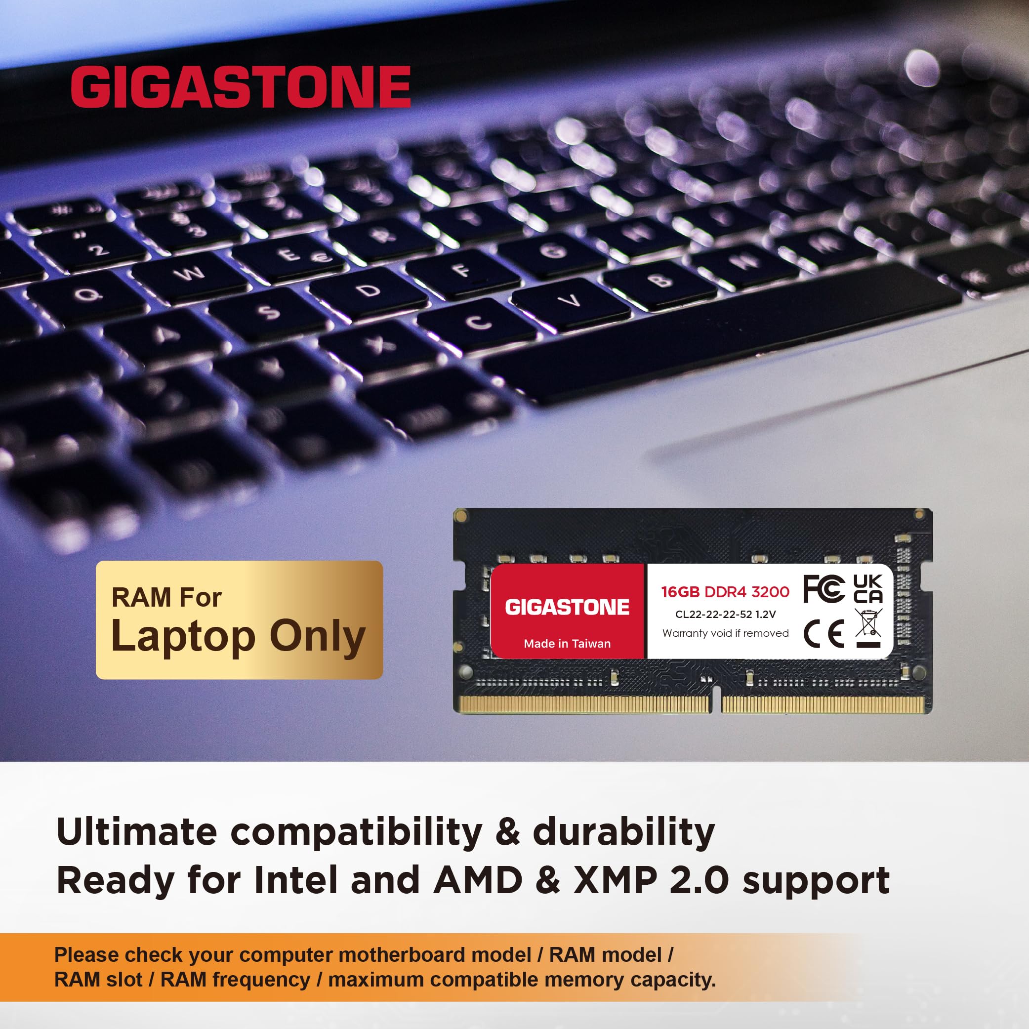 DDR4 GIGASTONE16GBx2枚3200MHzノートpc用 DDR4 RAM Laptop Only】 GIGASTONE 32GB Kit (2x16GB) DDR4