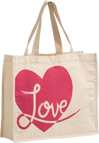 Premier Bistrò Bolsa de Compras Love, Algodón, Natural, 15 x 40 x 35 cm