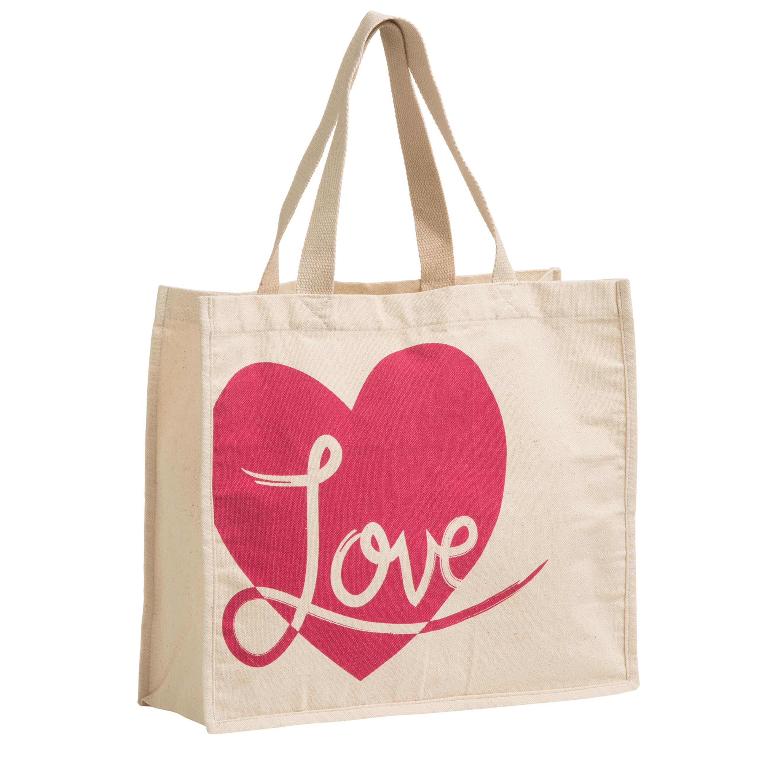 Premier Housewares Love Shopping Bag Lightweight Strong Cream