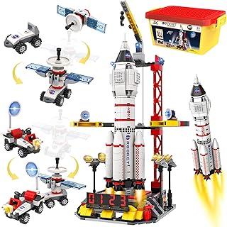 City Space Exploration Rocket Toy - Building Blocks Sets for 6 7 8 9 10 11 12 Year Old Boys Girls, with Mars Rover, Launcher, Satellite, Aerospace Spaceship Toys Gifts for Kids Aged 6-12 (542 PCS)