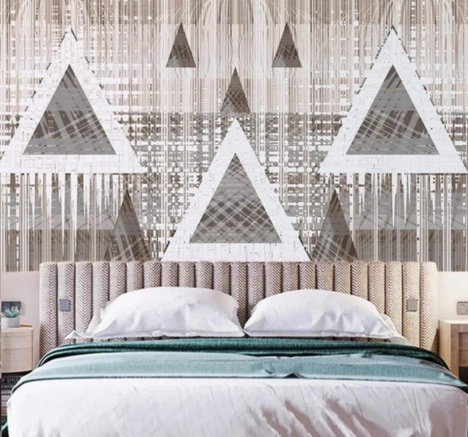 Wallpaper-3D-Xlm 250Cm×170Cm(B×H) Abstract Triangles Lines Woodgrain Patterns 3D Wallpaper Easy Install Feature Office Living Room Sofa Bedroom Tv Background Wall Decoration-250Cm×170Cm