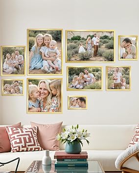 A3 Picture Frame Gold, Large Poster Frame for Horizontal or Vertical Wall Display in Living Room, Office, Gallery