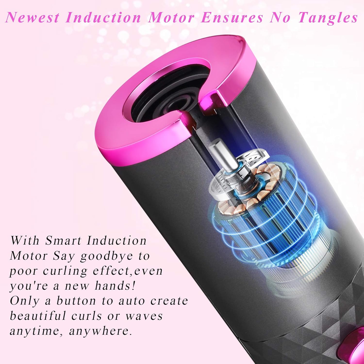 Hair Curler, Wireless Automatic Curling Iron Portable Ceramic Barrel Hair Curling Wand with LCD Display 6 Adjustable Temperature Rechargeable Cordless Auto Curler : Beauty & Personal Care