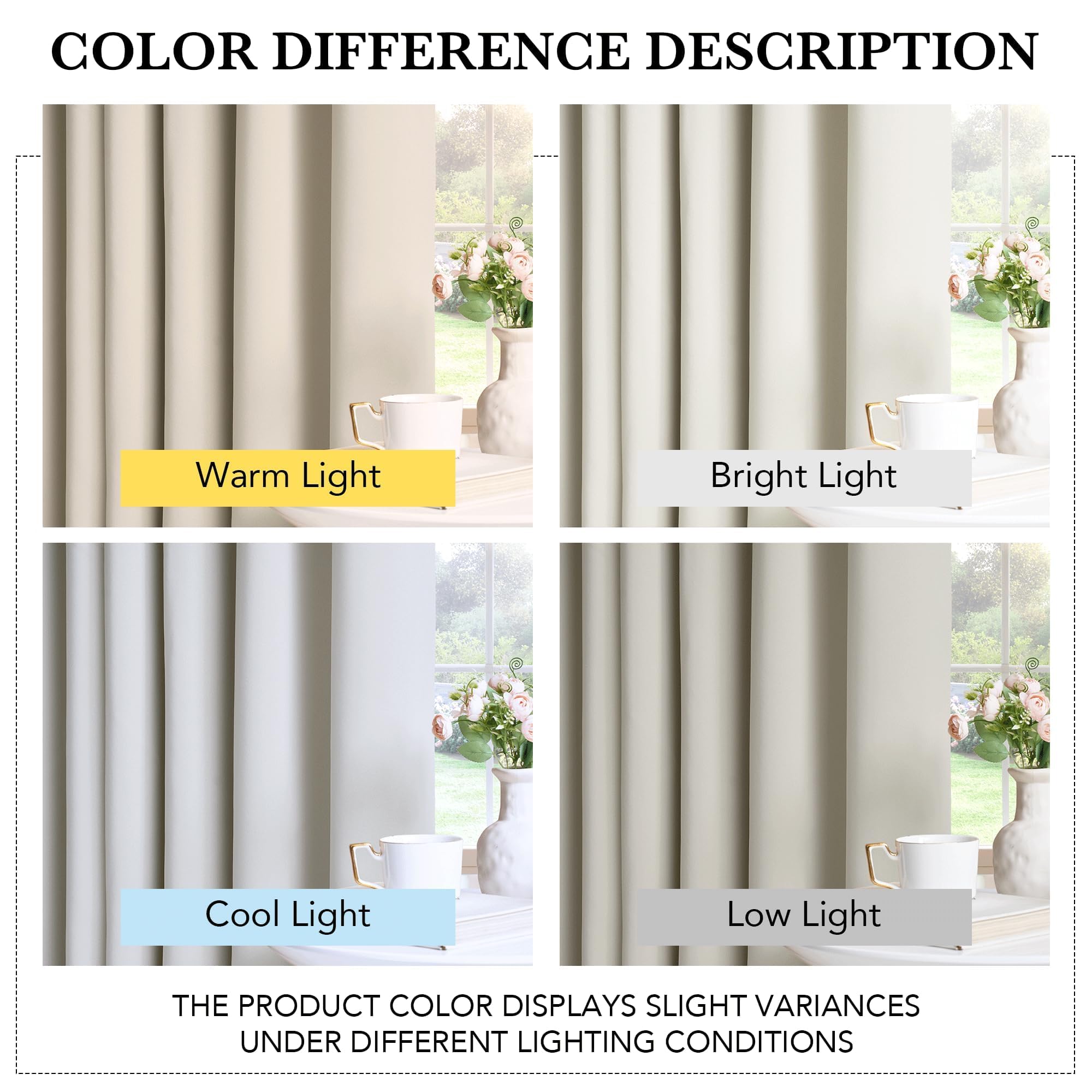 PONY DANCE Tenda Oscurante Termiche con Anelli Camera da Letto 1 Pezzo L 140 x A 240 cm Decorazione Curtain Porta Interna per Soggiorno, Beige Chiaro