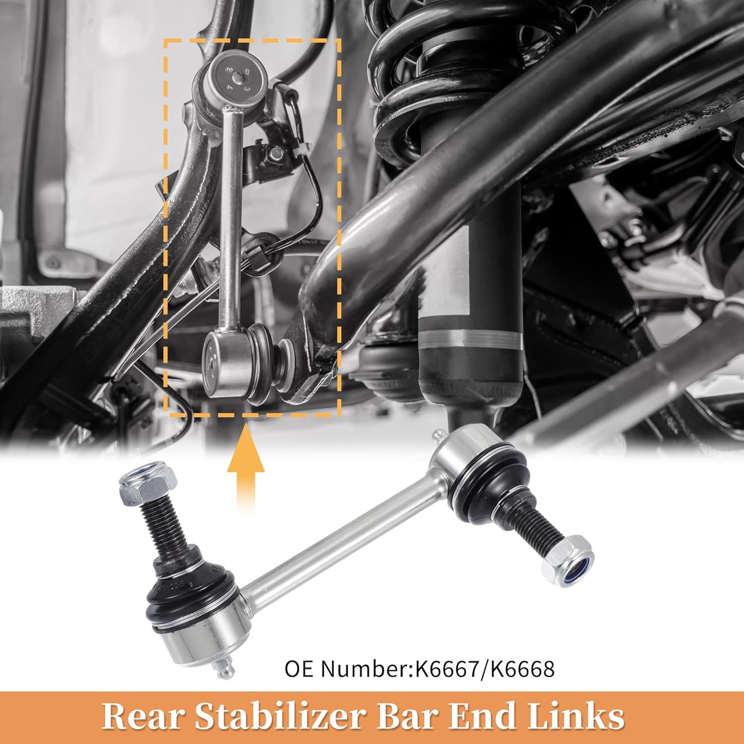 X AUTOHAUX 2pcs Rear Sway Bar Links Stabilizer Link Kit for Chevrolet Trailblazer 2002-2009 for Chevrolet Trailblazer EXT 2002-2006 Suspension Kit No.K6667/K6668