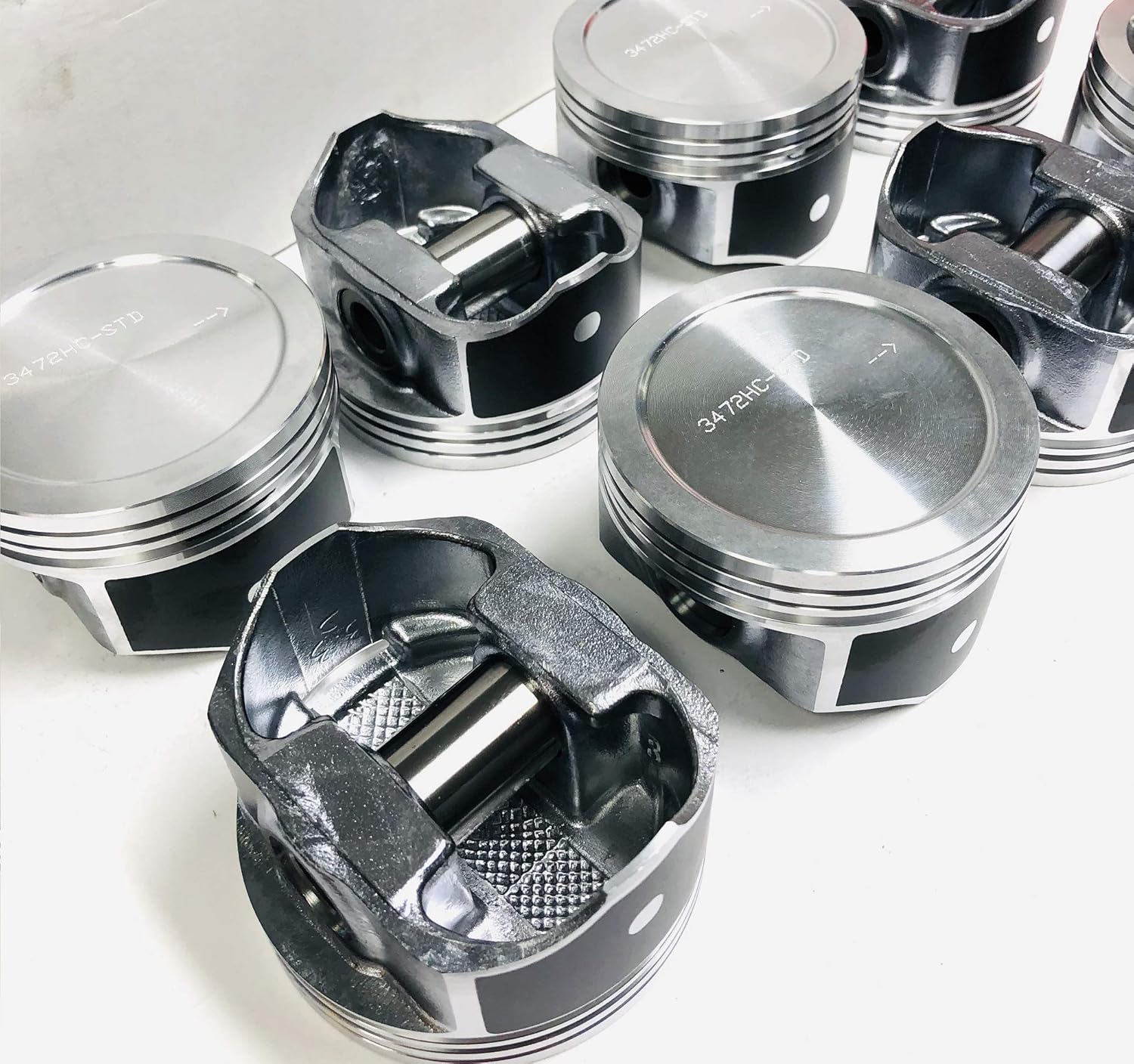 Set of (8) Pistons & Moly Rings Kit Chevy 5.3L LS1 Silvolite Hypereutectic Pistons 1999-2003 Dish Top 3.780" Standard Bore Diameter