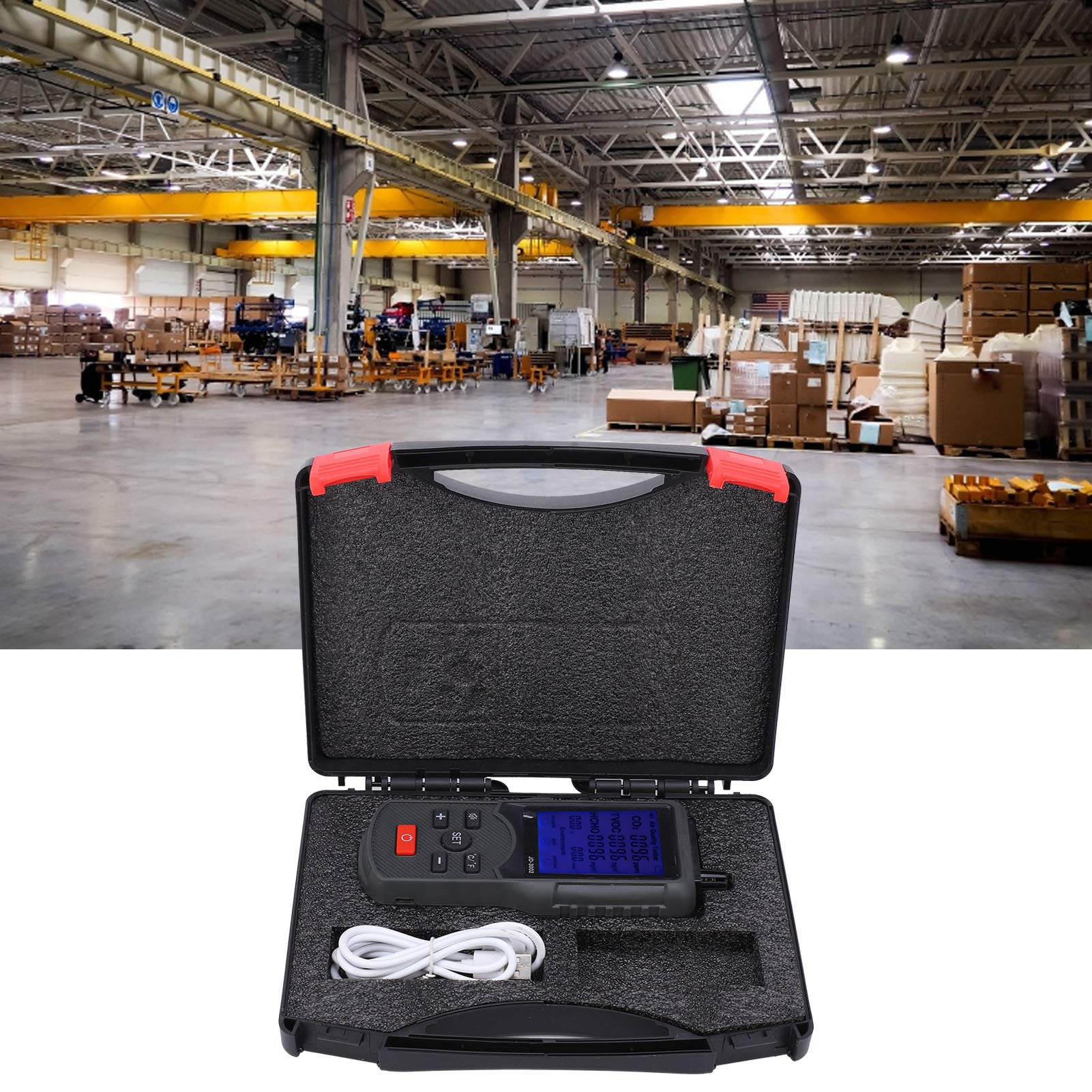 Monitor de Calidad del Aire Medidor de CO2 TVOC Detector de Temperatura y Humedad Equipo de Prueba Industrial Jd-3002 Medidor Profesional para Interiores y Exteriores