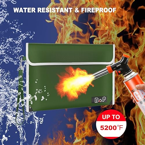 Miniatura 3 de Bolsa ignífuga con candado  4200 F con aislamiento térmico, bolsa de dinero impermeable ignífuga con cremallera, bolsa de documentos ignífuga para