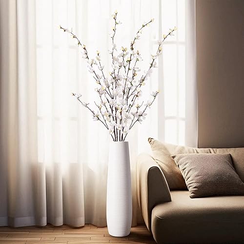 Miniatura 3 de Ammyoo 4 piezas de flores artificiales de ciruelo, arreglos de ramas de seda para bodas, oficina, fiesta, hotel, patio, hogar, decoración de