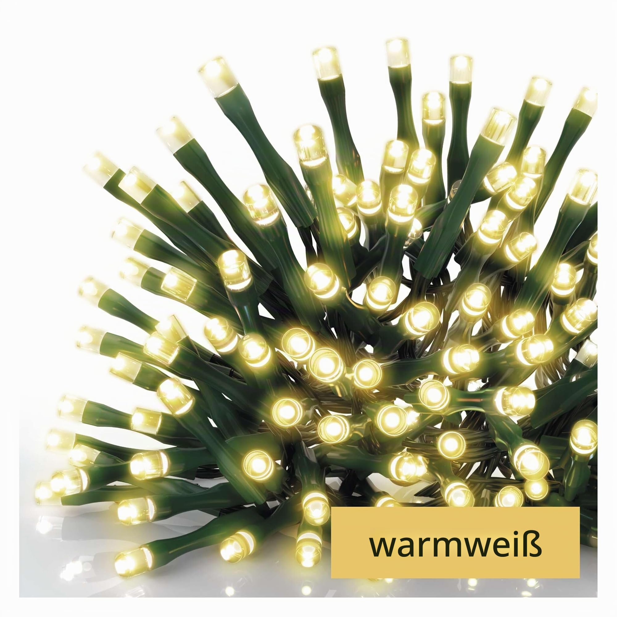 EMOS LED-Eisregen Lichterkette, 10m Weihnachtslichterkette + 5m Zuleitung, 600 LEDs, 8 Lichtmodi, Netzteil, IP44 für Innen und Außen, Warmweiß
