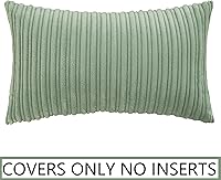 Vista 302 de UGASA - Juego de 2 fundas de almohada de terciopelo a rayas, funda decorativa para cojín con cremallera oculta para el hogar, sofá, dormitorio