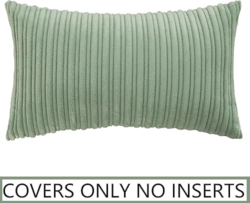 Miniatura 302 de UGASA - Juego de 2 fundas de almohada de terciopelo a rayas, funda decorativa para cojín con cremallera oculta para el hogar, sofá, dormitorio,