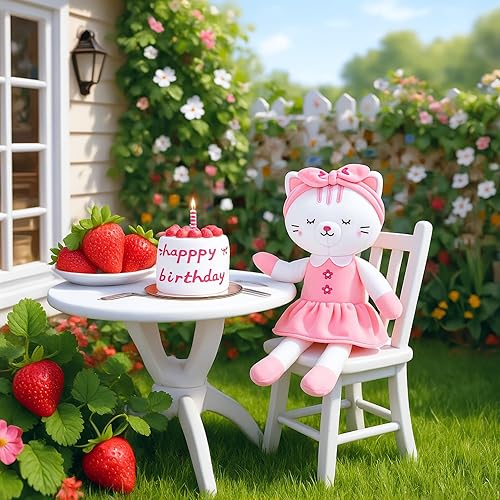 Miniatura 4 de Lazada Muñecas de gato de peluche de gatito de peluche para bebé, regalos blancos con banda para el pelo de 16 pulgadas