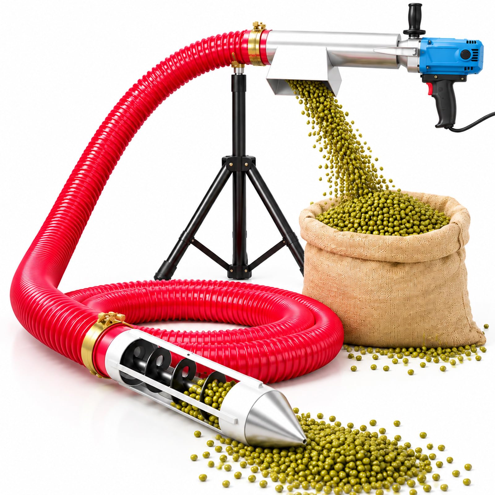 Schüttgut Förderer 2800W flexible Getreidesaugmaschine Landwirtschaft 6m