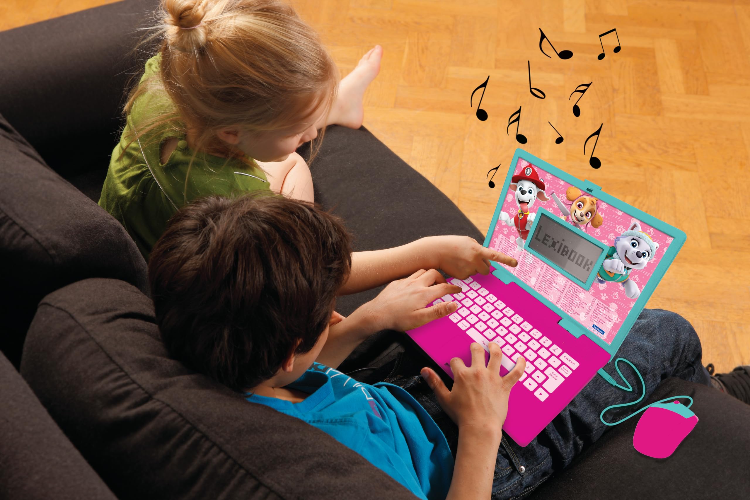 Lexibook, La Pat'Patrol - Computer educativo bilingue francese/olandese, giocattolo per bambini con 124 attività per imparare, divertirsi e suonare pianoforte, rosa, JC598PAGi10LXB