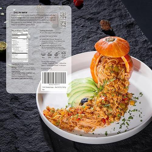 Miniatura 2 de YUHO Shirataki Konjac - Pasta para el cabello de ángel, paquete de 8 unidades, vegana, baja en calorías, sin gluten, sin grasa, apta para dieta