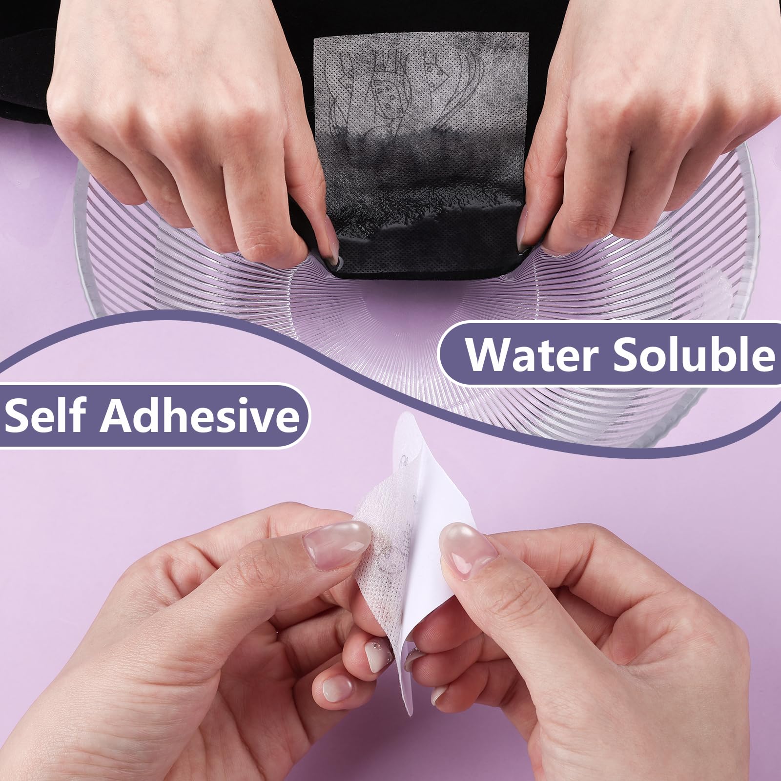 15 estabilizadores de bordado solubles en agua pegajosos de 8.5 x 11 pulgadas, papel de bordado soluble en agua imprimible, papel de bordado soluble para imprimir o dibujar patrones para bordado a