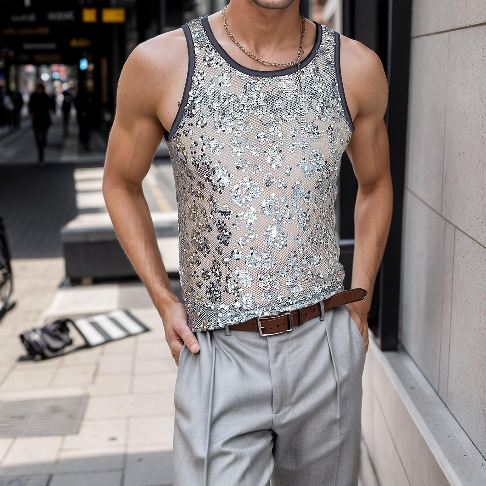 SRZYMJ Tanktop Herren, Herren Tank Top Workout Ärmelloser Hoodie Sport Fitness Muskelshirt Gym Kaputzenpullover ohne Taschen Sommerhemd Männer Funktions Tanktop Herren Laufshirt Herren Kurzarm