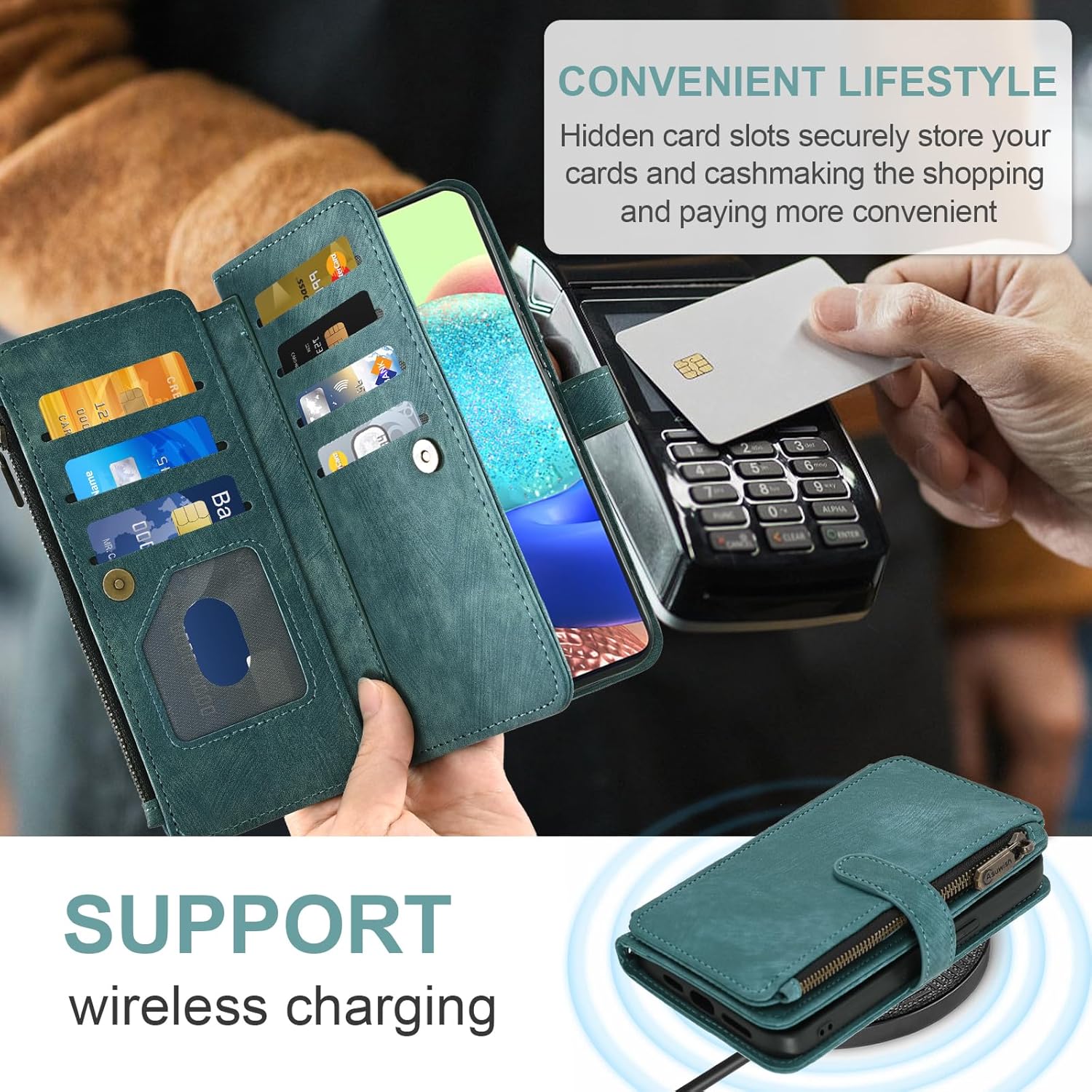 Asuwish Phone Case for Samsung Galaxy A71 5G Wallet Cover and Tempered Glass Screen Protector Leather Flip Credit Card Holder Stand Lanyard Wrist Strap Cell Accessories A 71 G5 71A S71 Women Men Blue